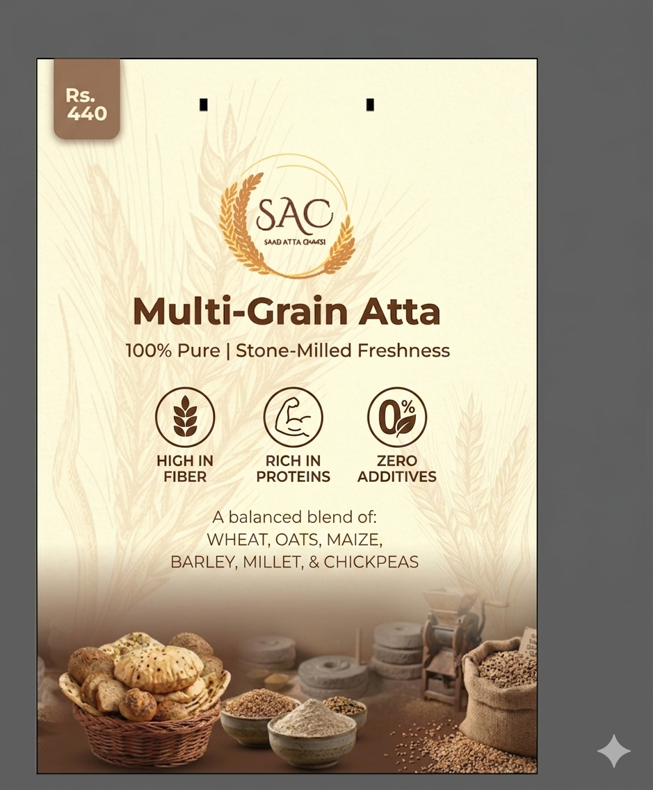 Multi Grain Atta / Flour (ملٹی گرین آٹا) / - Made with 6 Natural Ingredients