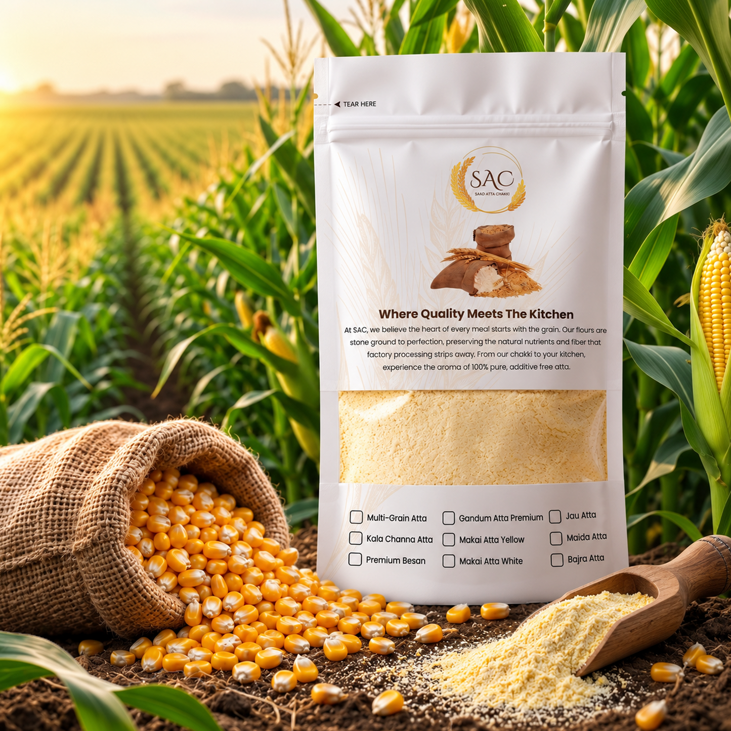Yellow Corn flour / (پیلی مکئی آٹا) / Peeli Makai ka Atta