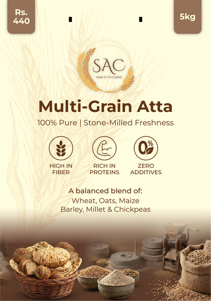 Multi Grain Atta / Flour (ملٹی گرین آٹا) / - Made with 6 Natural Ingredients