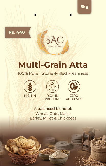 Multi Grain Atta / Flour (ملٹی گرین آٹا) / - Made with 6 Natural Ingredients